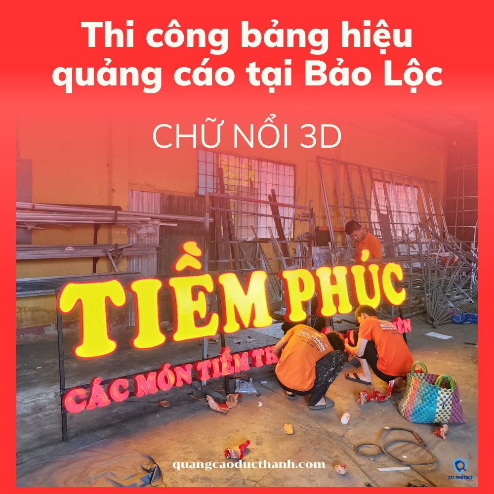 Bảng hiệu chữ nổi, Logo, LED Mica, Alu, Fomex : 750.000đ/m2 – 1.500.000đ/m2