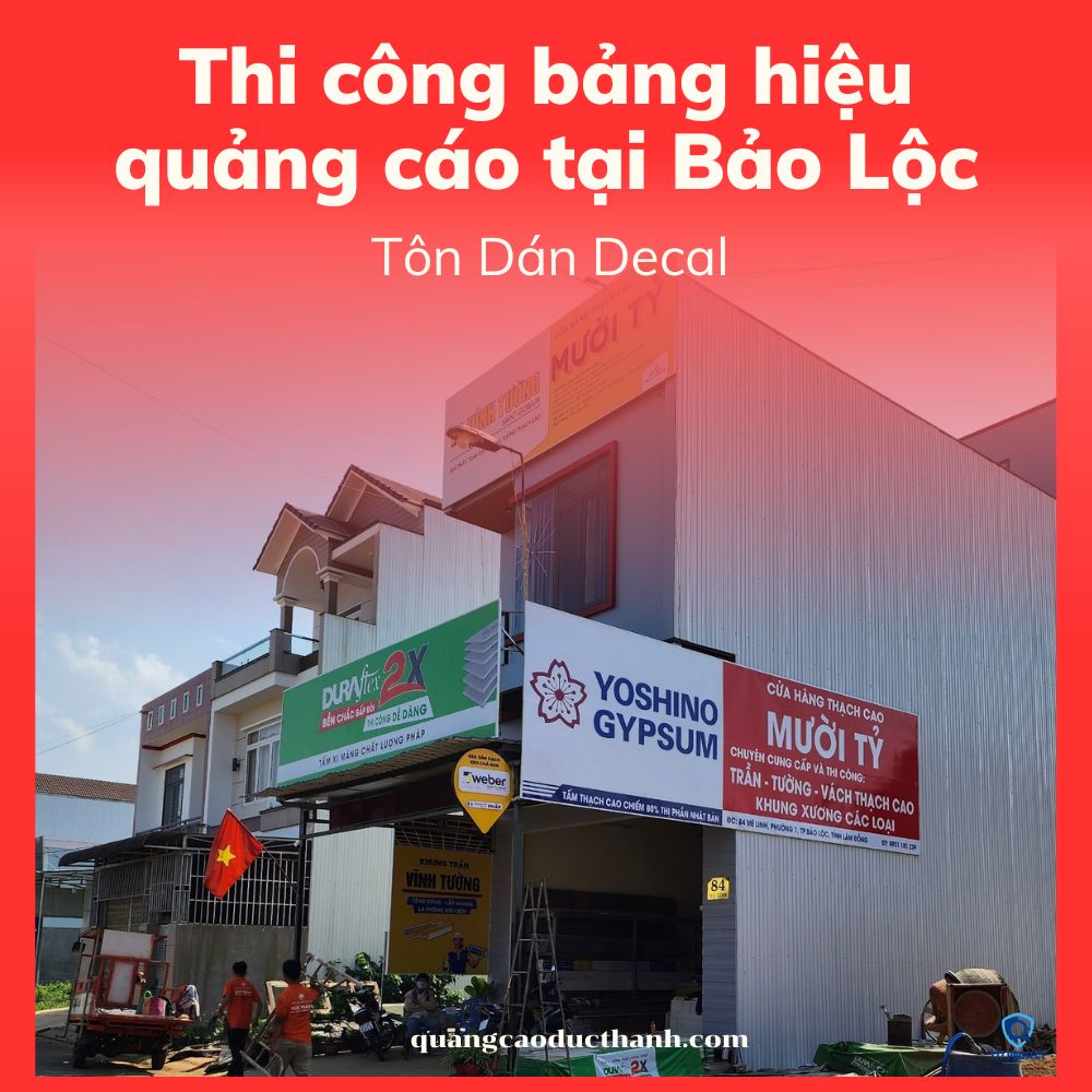 Bảng hiệu quảng cáo Tôn Dán Decal : 450.000đ/m2 – 650.000đ/m2